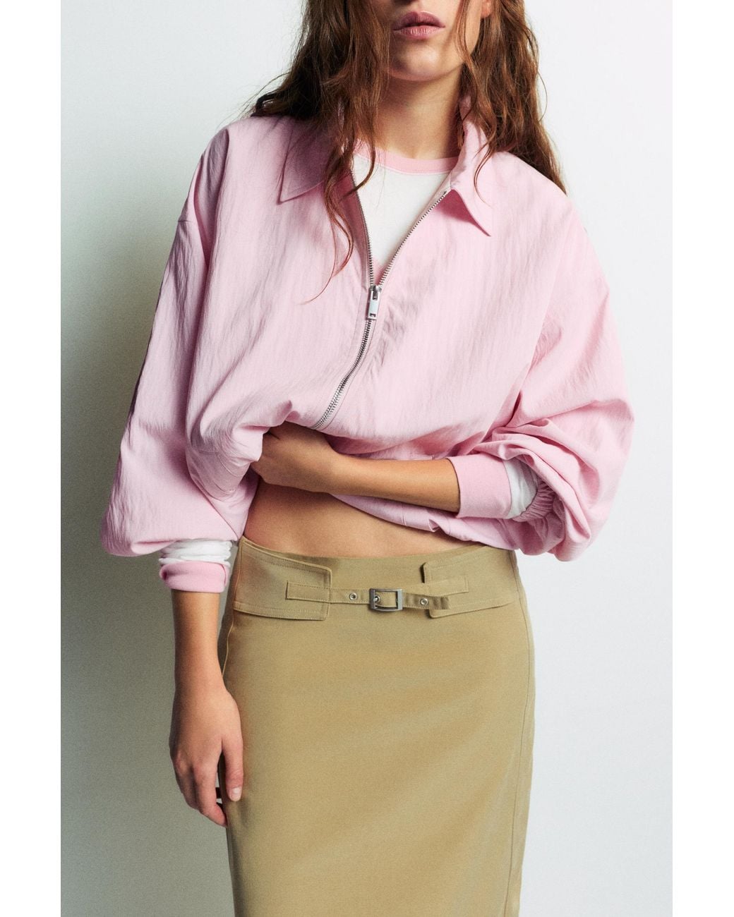 Pull&Bear Pink Oversize Fluid Jacket