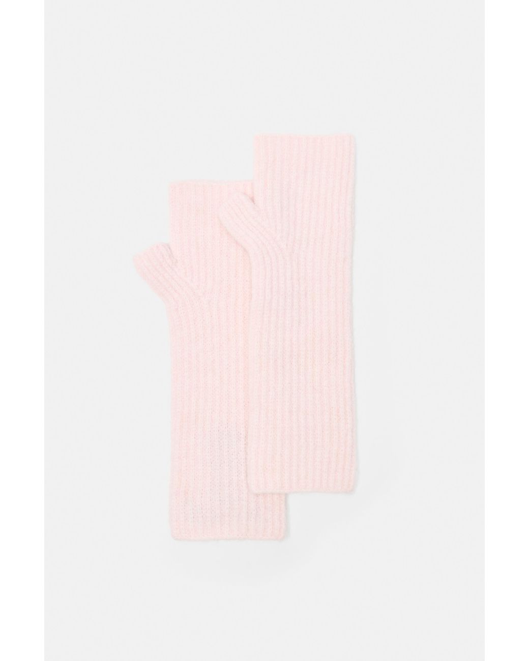 Pull&Bear Pink Fingerlose Handschuhe Aus Rippstrick