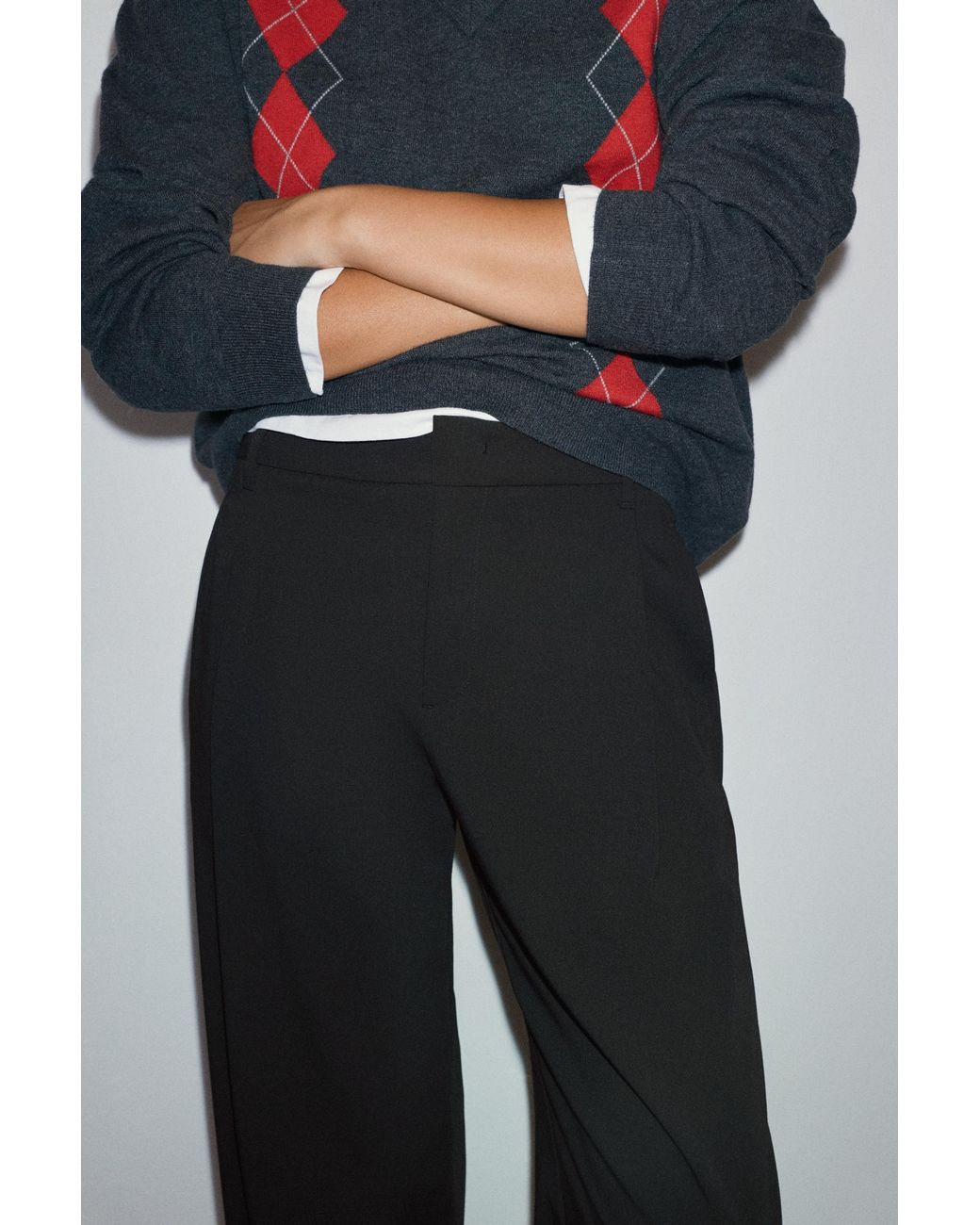 Pull&Bear Nette Broek Met Bandplooi in het Black