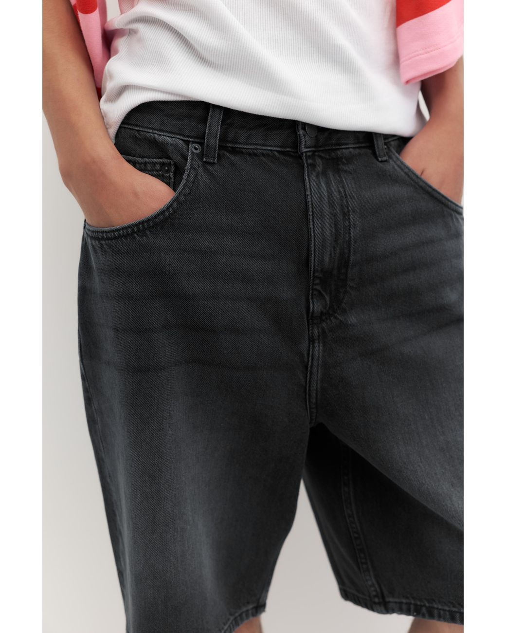 Pull&Bear Multicolor Baggy Denim Bermuda Shorts for men