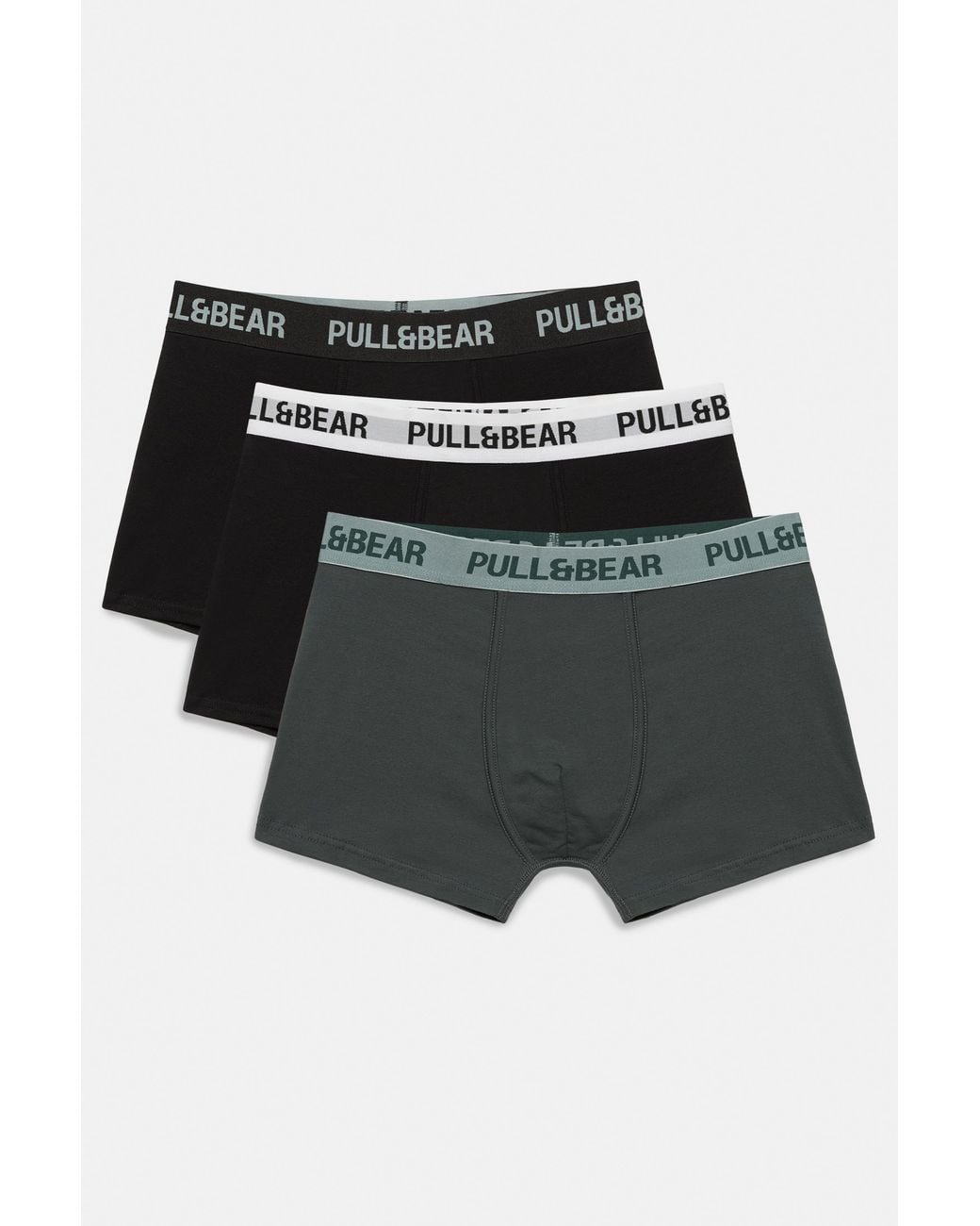 Pull&Bear Black Pack Of 3 Boxers for men