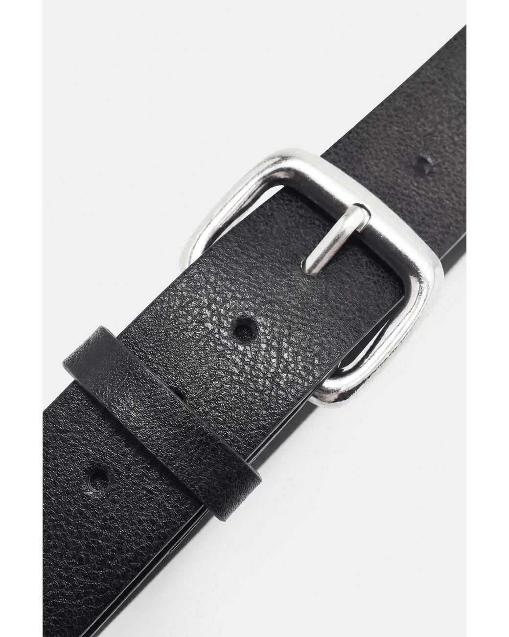 Pull&Bear Black Square Buckle Belt