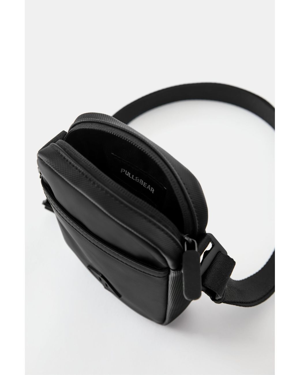 Pull&Bear Gecoate Crossbodytas in het Black voor heren