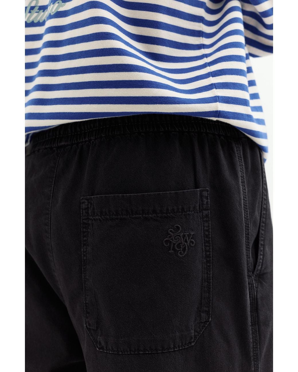 Pull&Bear Blue Denim Joggers for men