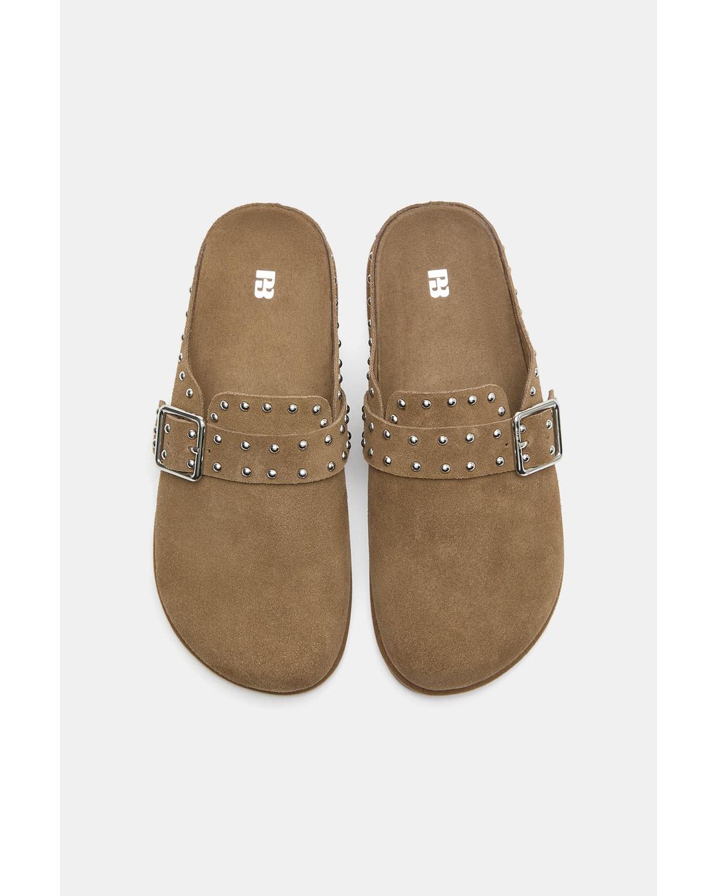 Pull&Bear Black Lederclogs Mit Nieten