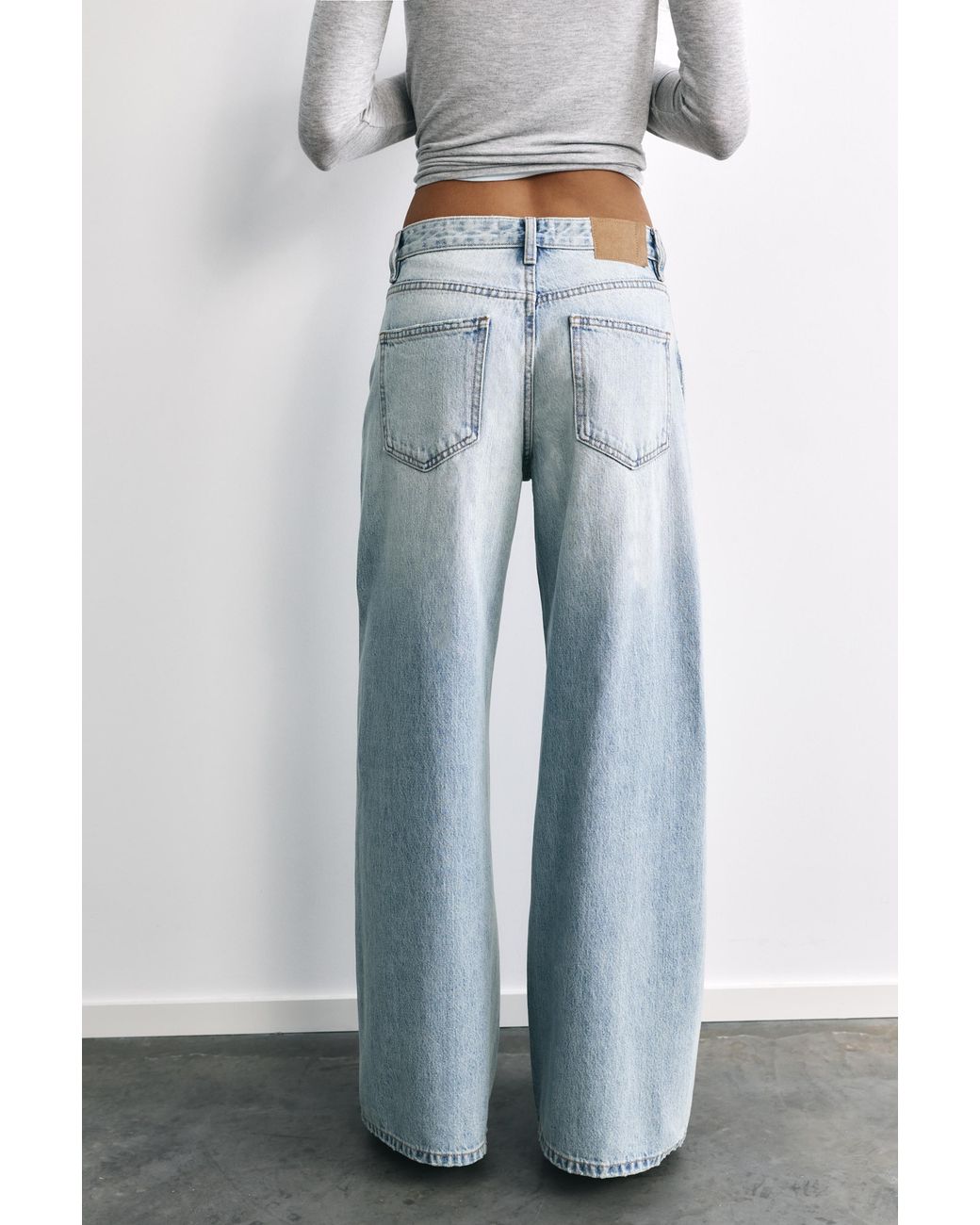 Jean Wide Leg À Strass Pull&Bear en coloris Blue