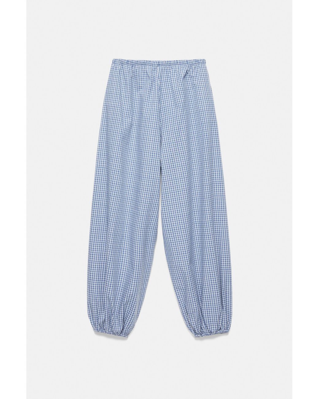 Pull&Bear Blue Check Sarouel Trousers