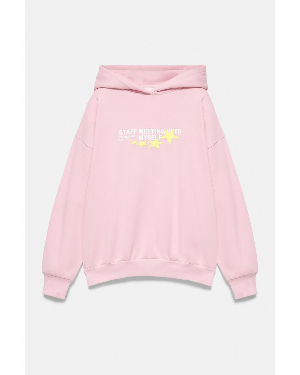 Pull&Bear Pink Star Graphic Hoodie