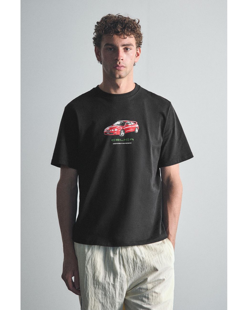 Pull&Bear Gray Toyota Celica T-Shirt for men