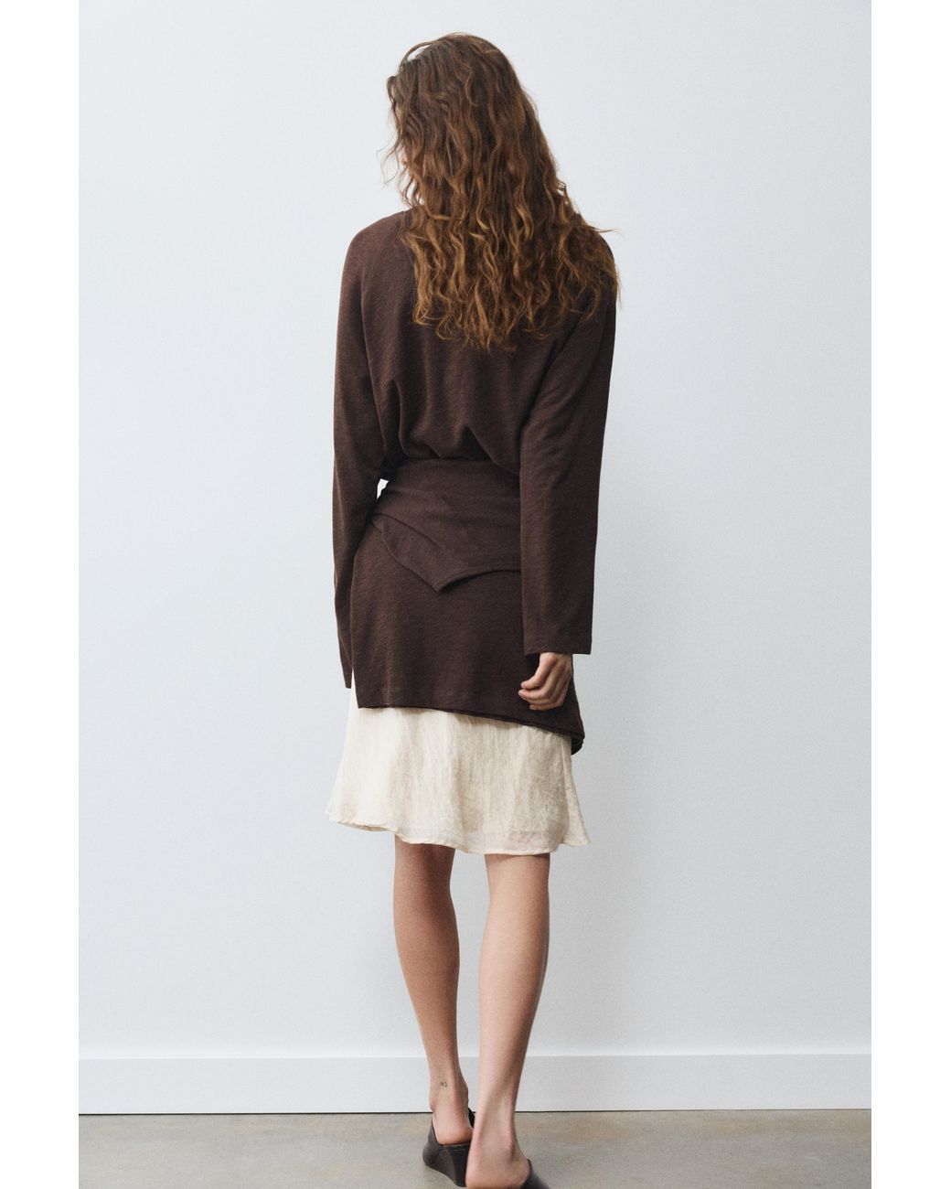 Pull&Bear Brown Long Sleeve Raglan T-Shirt