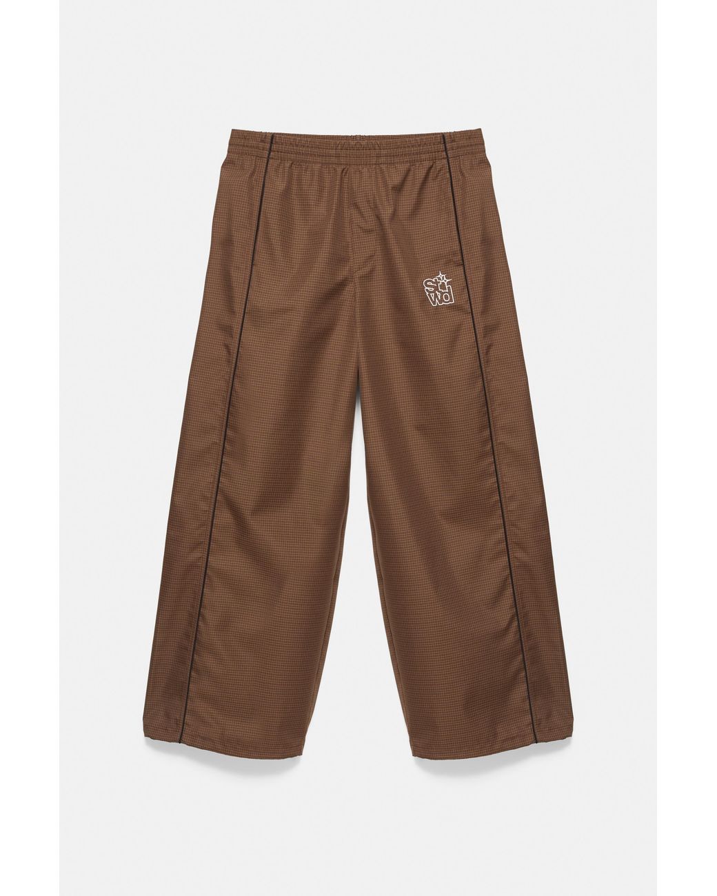 Pull&Bear Brown Stwd Checked Jogger Trousers for men