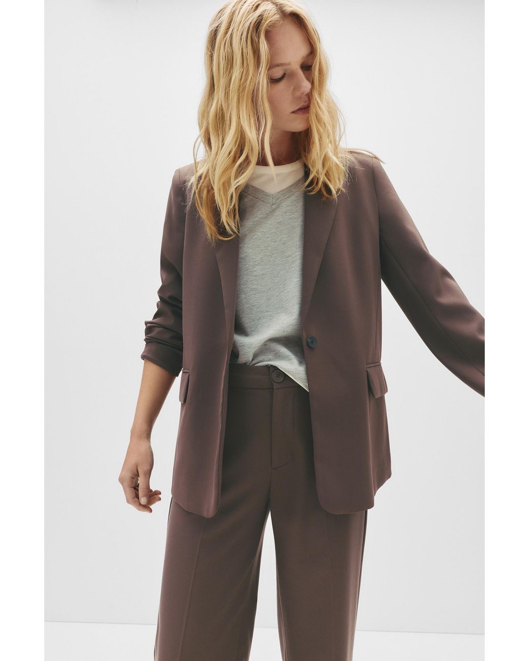 Pull&Bear Brown Basic Blazer