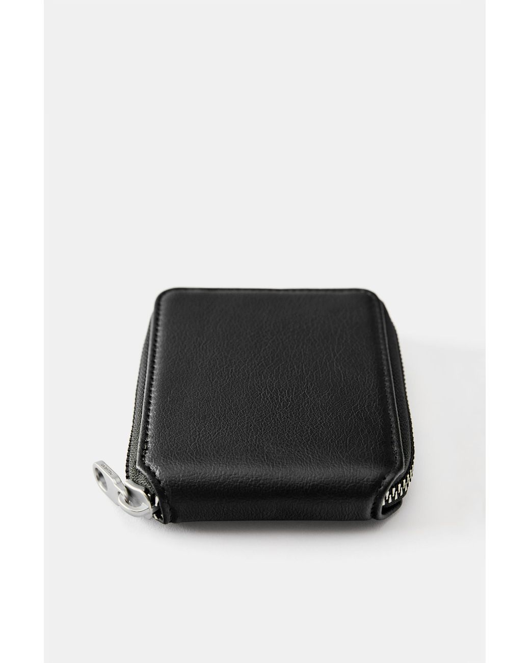 Pull&Bear Black Plain Suede Wallet for men