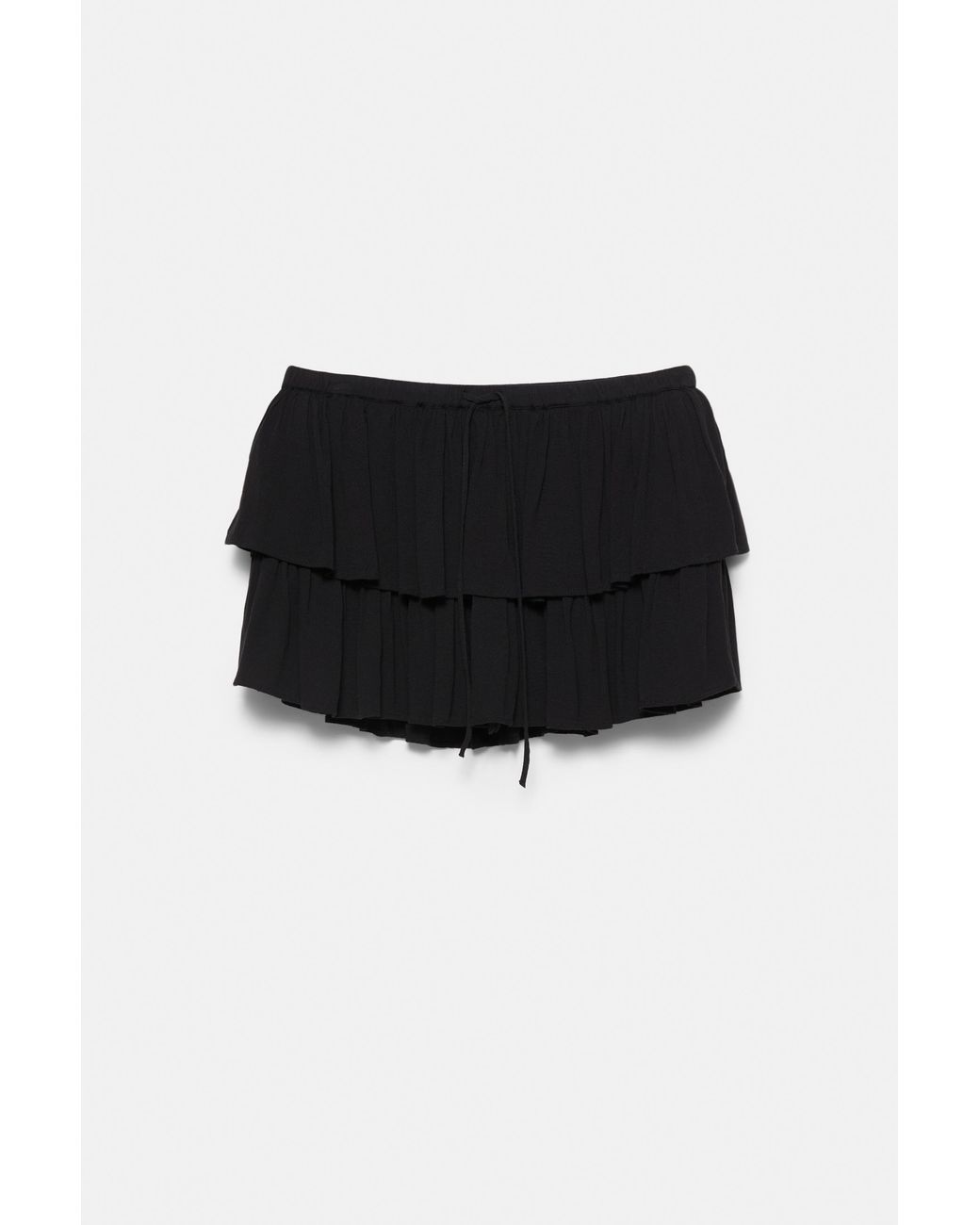 Pull&Bear Black Ruffled Skort