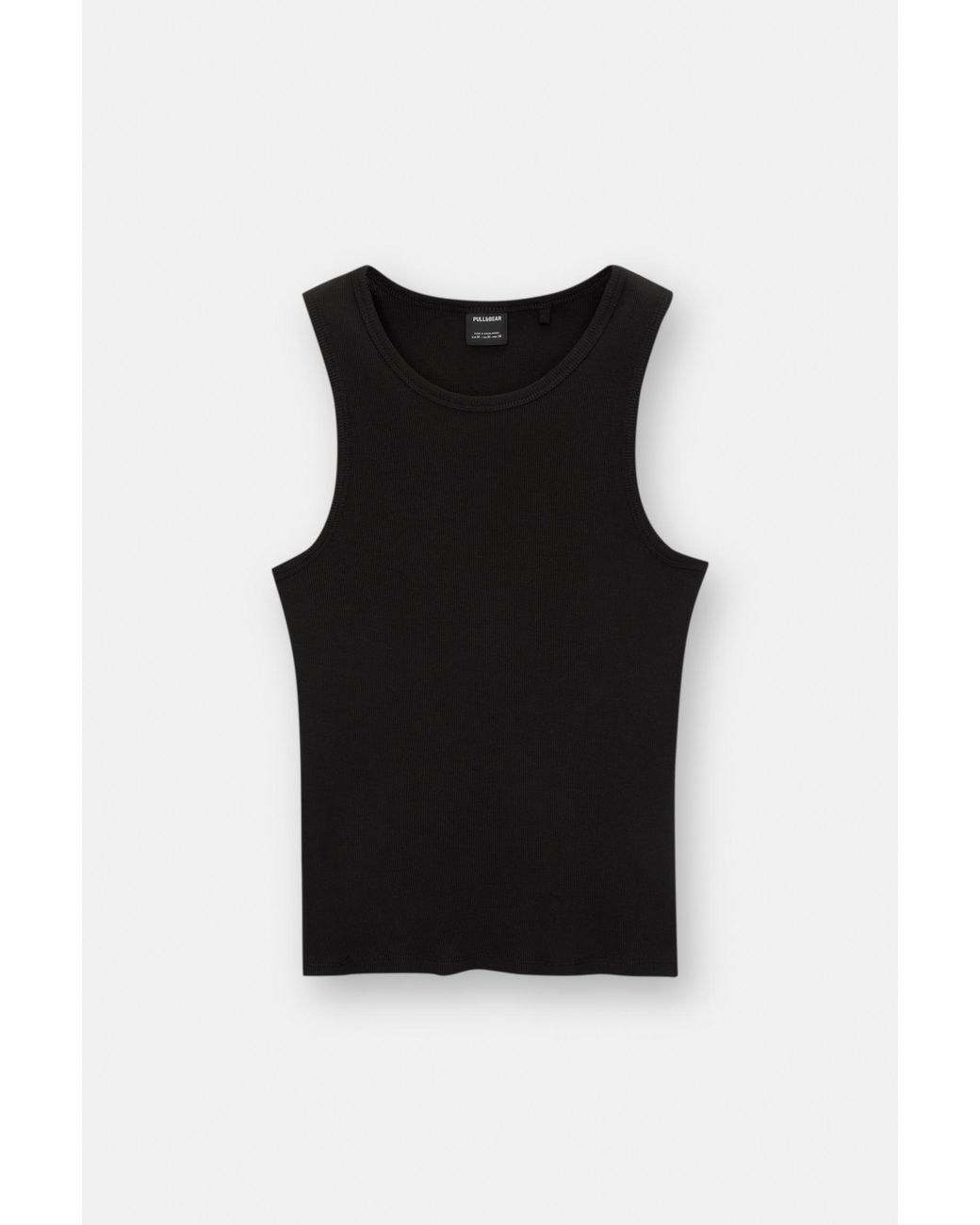 Pull&Bear White Ribbed Tank Top for men