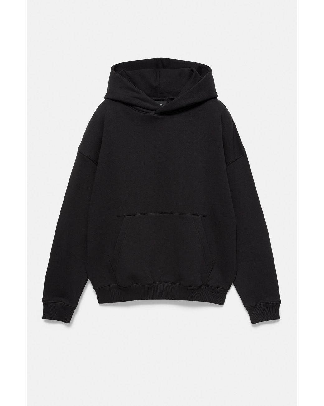 Pull&Bear Black Boxy Fit Hoodie for men