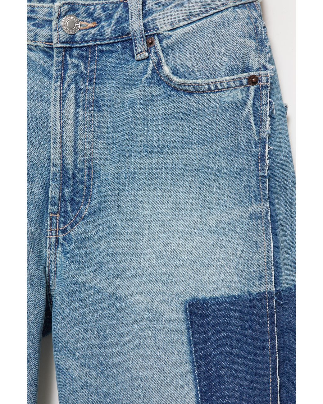 Jeans Patchwork A Gamba Larga di Pull&Bear in Blue