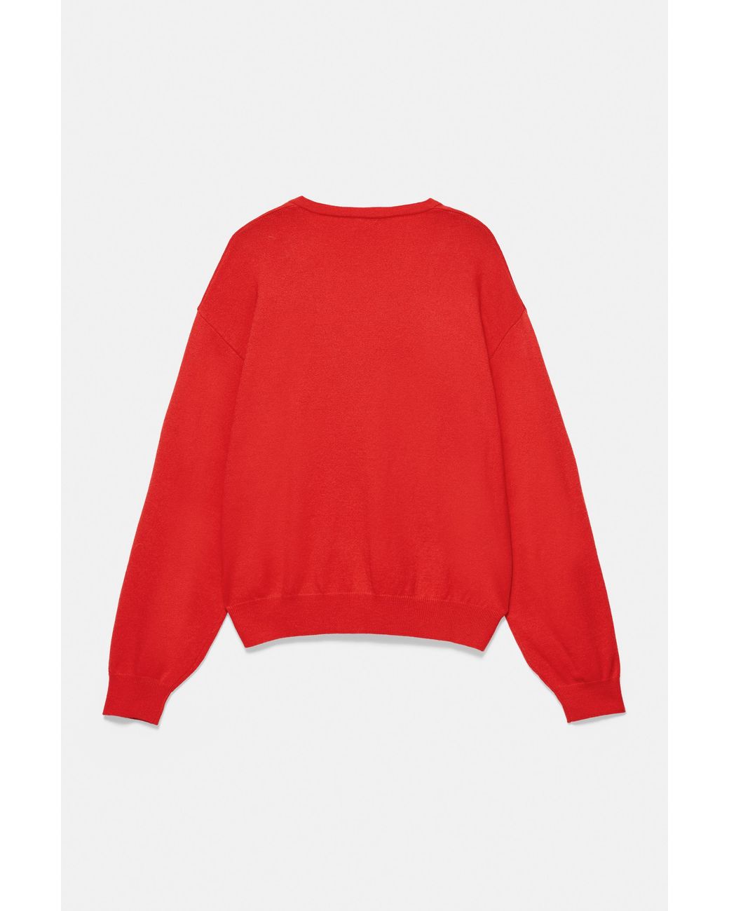 Pull&Bear Basis Trui Met V-Hals in het Red
