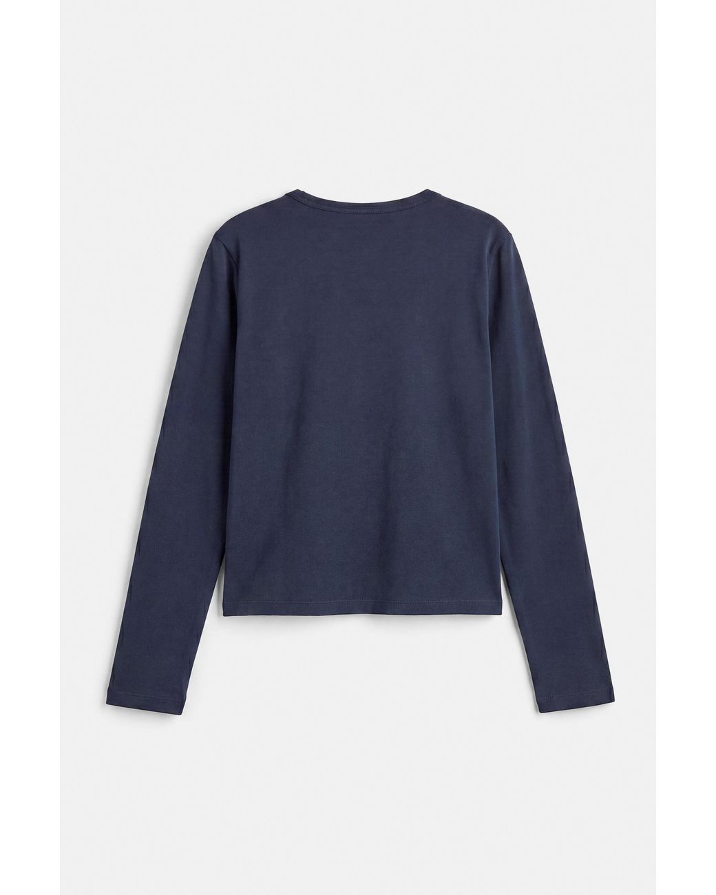 Pull&Bear Blue Fitted Long Sleeve T-Shirt