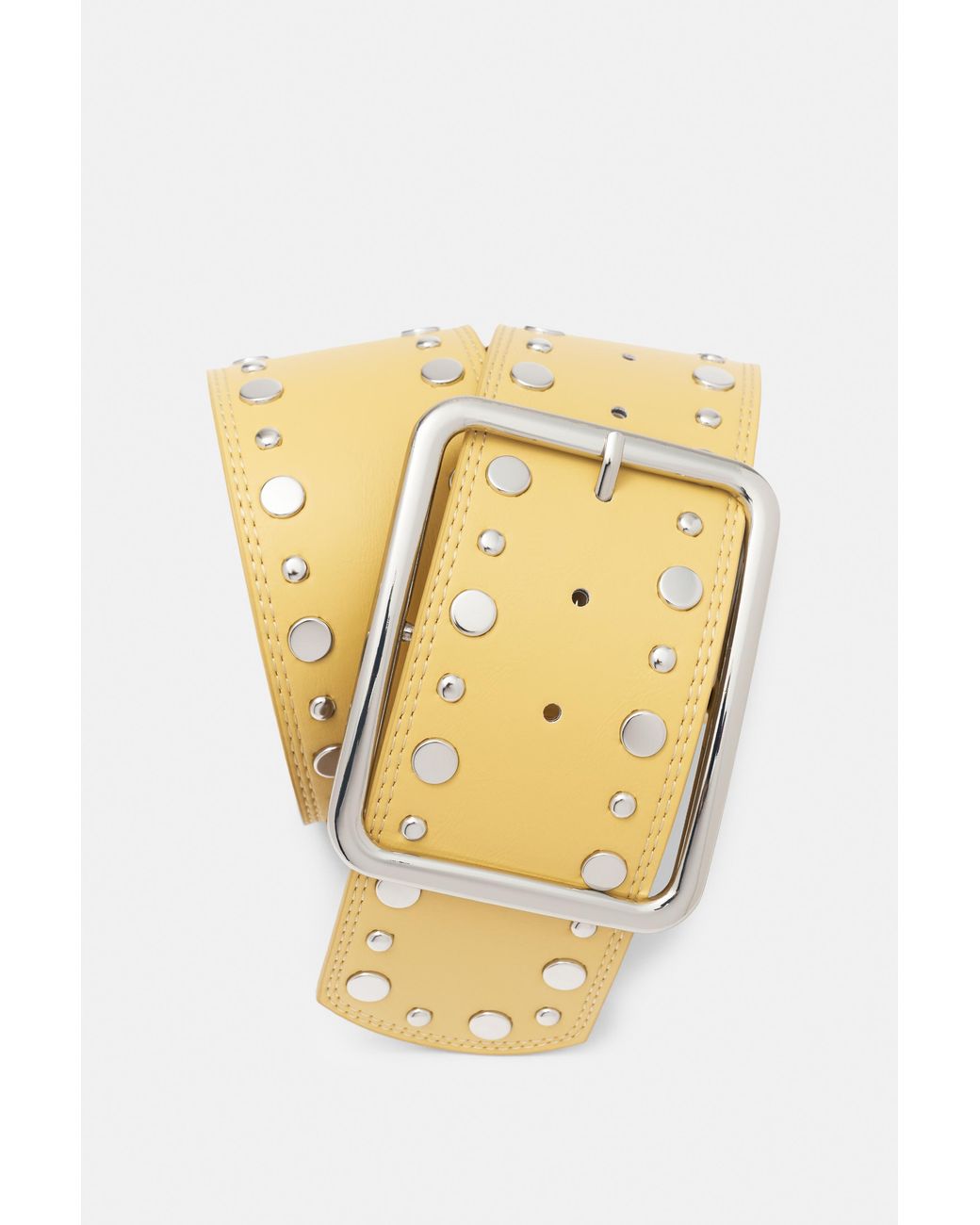 Pull&Bear Natural Wide Studded Belt