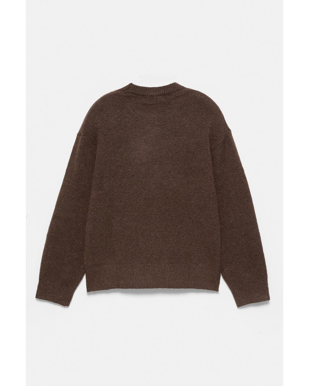 Pull&Bear Brown Basic Round Neck Jumper for men