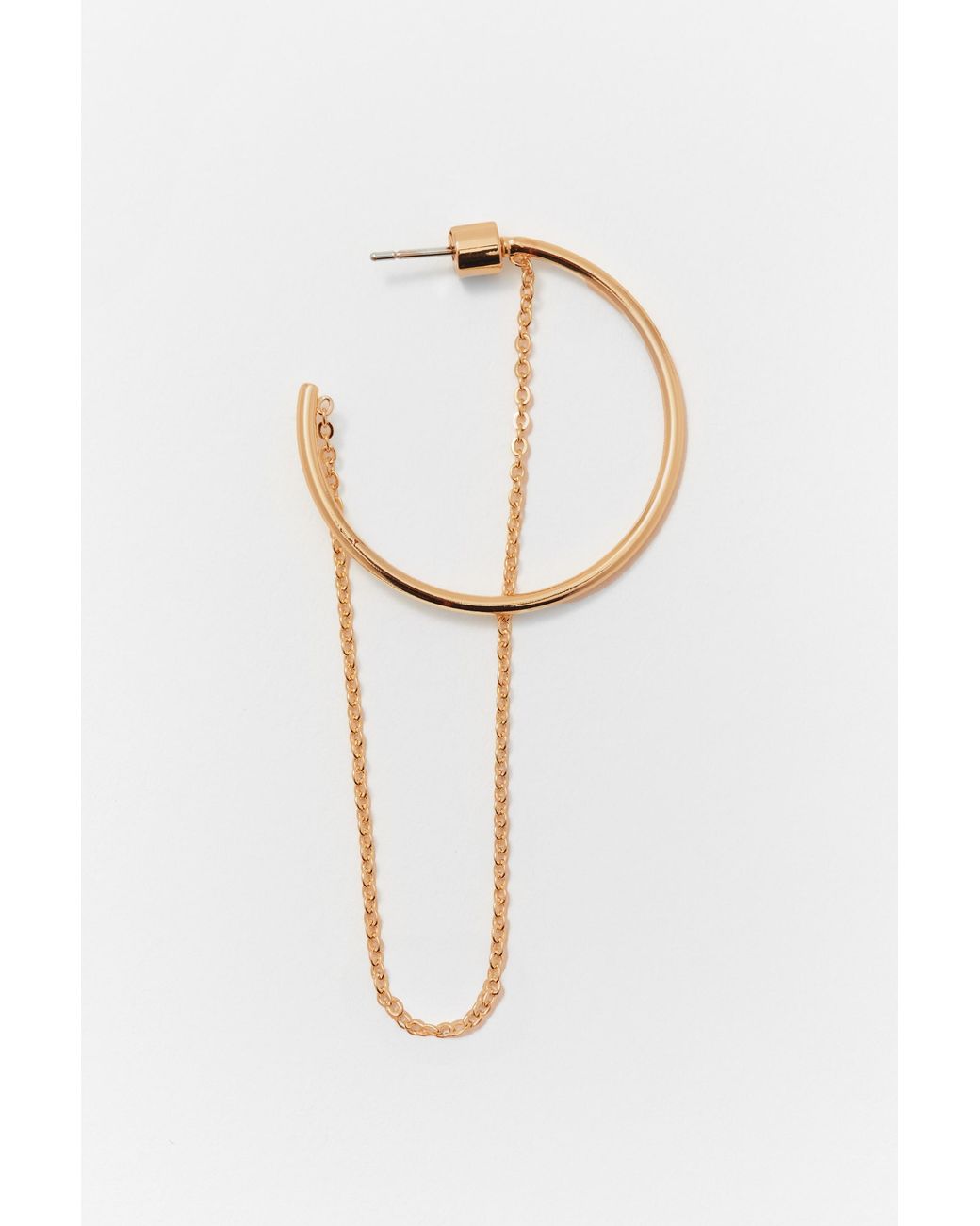 Orecchini A Cerchio Con Catene di Pull&Bear in White