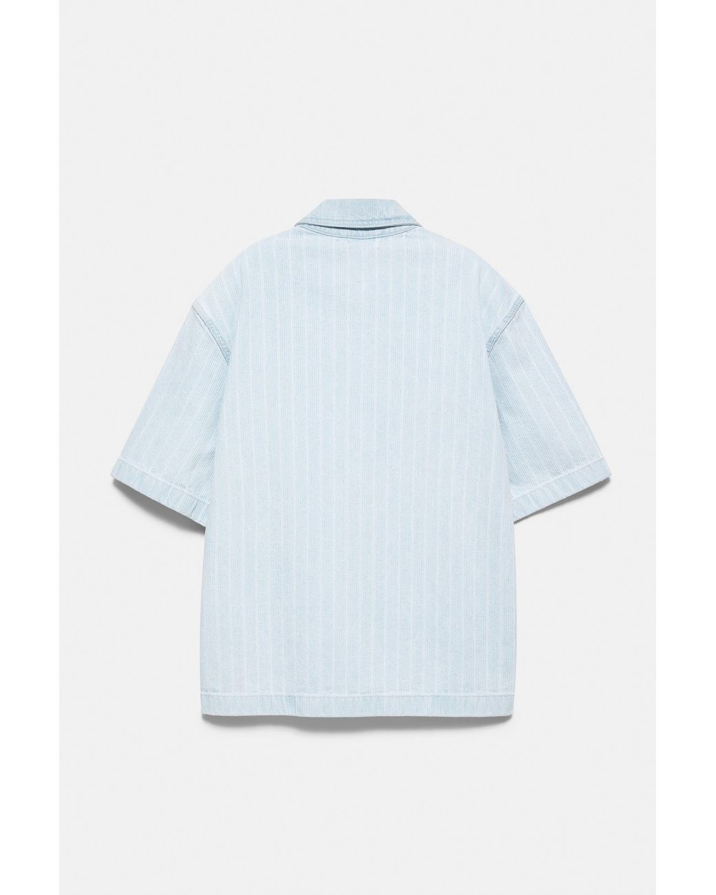 Camicia Di Jeans Con Cerniera di Pull&Bear in White da Uomo