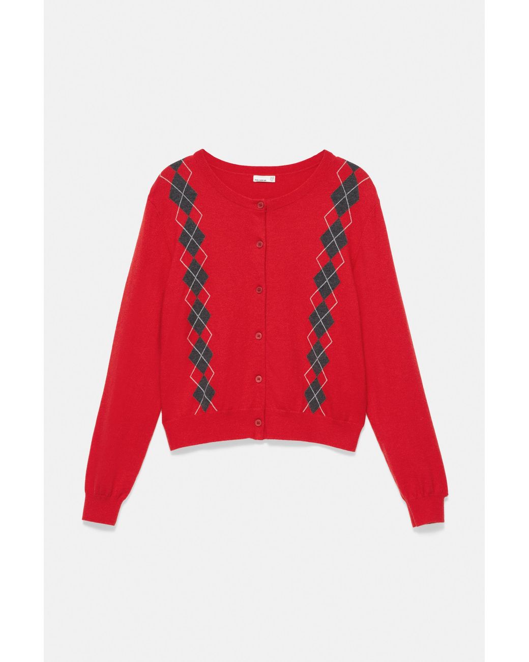 Pull&Bear Red Diamond Cardigan