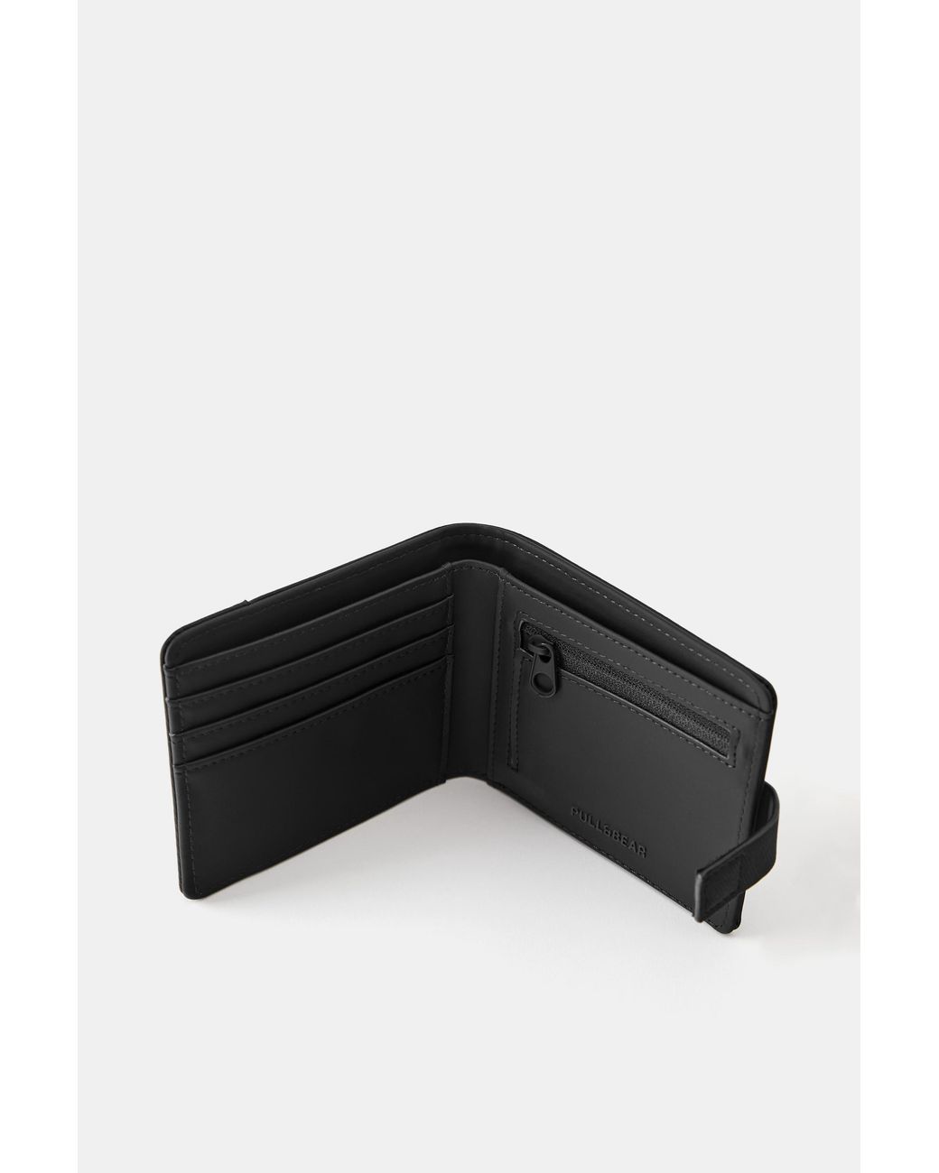Pull&Bear Black Rubberised Purse for men