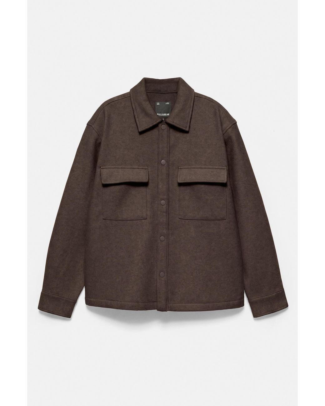 Pull&Bear Blue Long Sleeve Overshirt for men