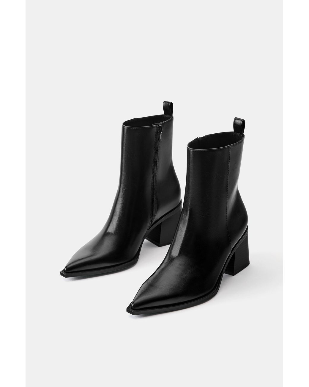 Pull&Bear Gray Absatzstiefeletten Mit Blockabsatz