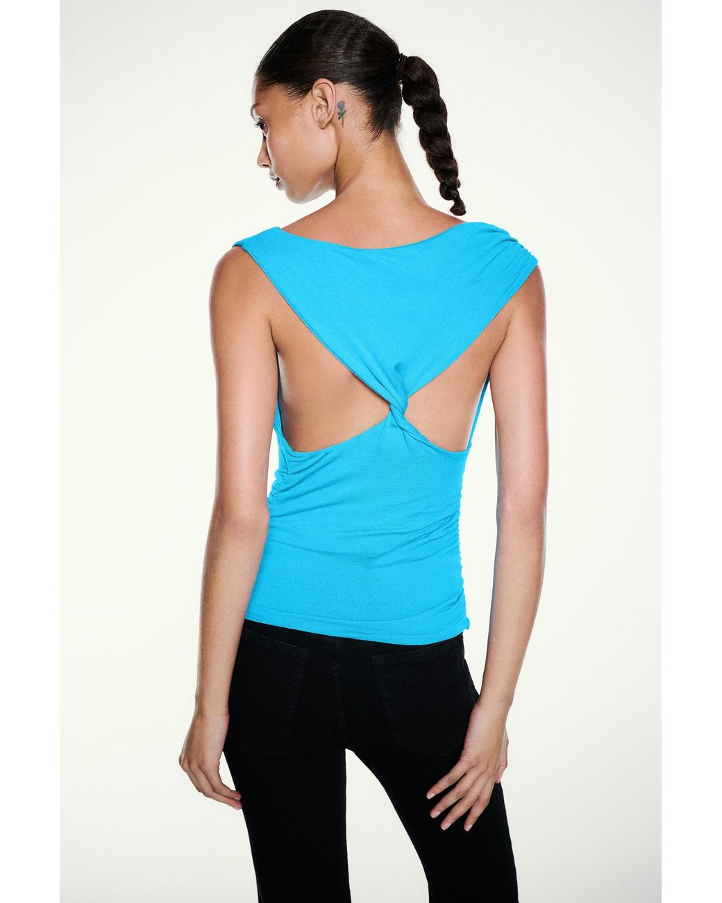 Top Asymétrique Froncé Pull&Bear en coloris Blue