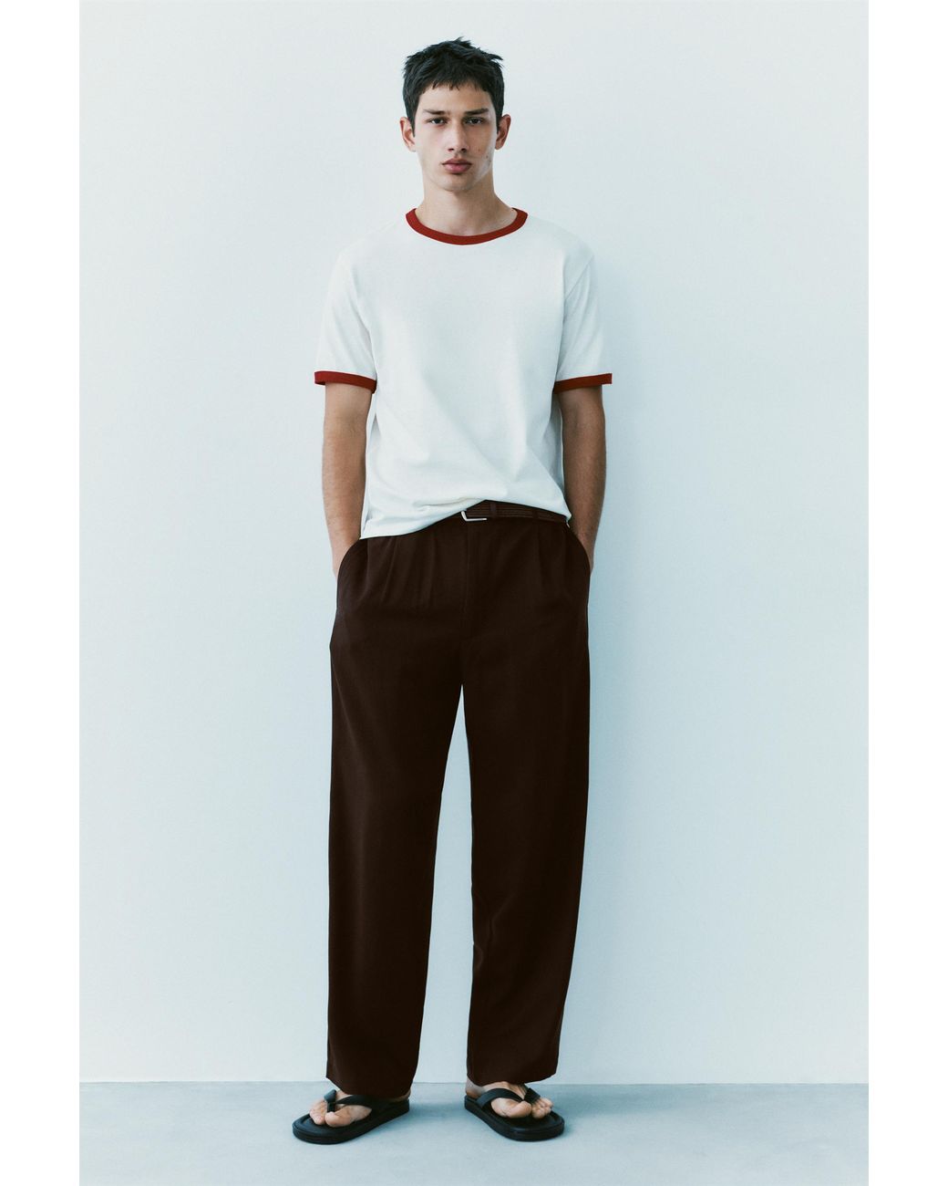 Pull&Bear Black Tailored Fit Joggers for men