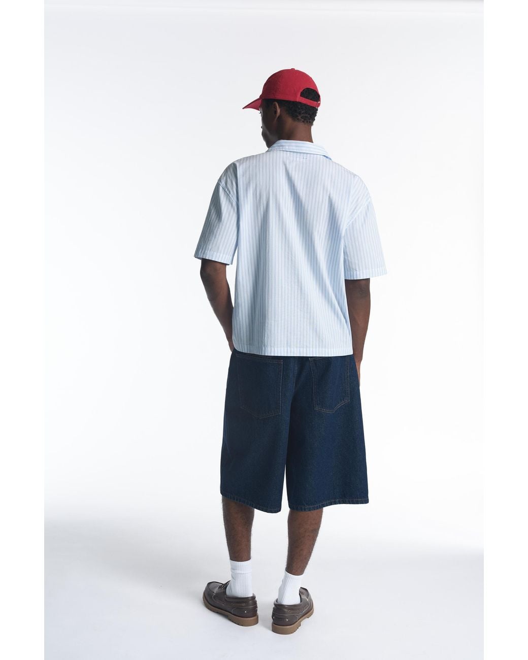 Pull&Bear Black Striped Text Short Sleeve Shirt for men