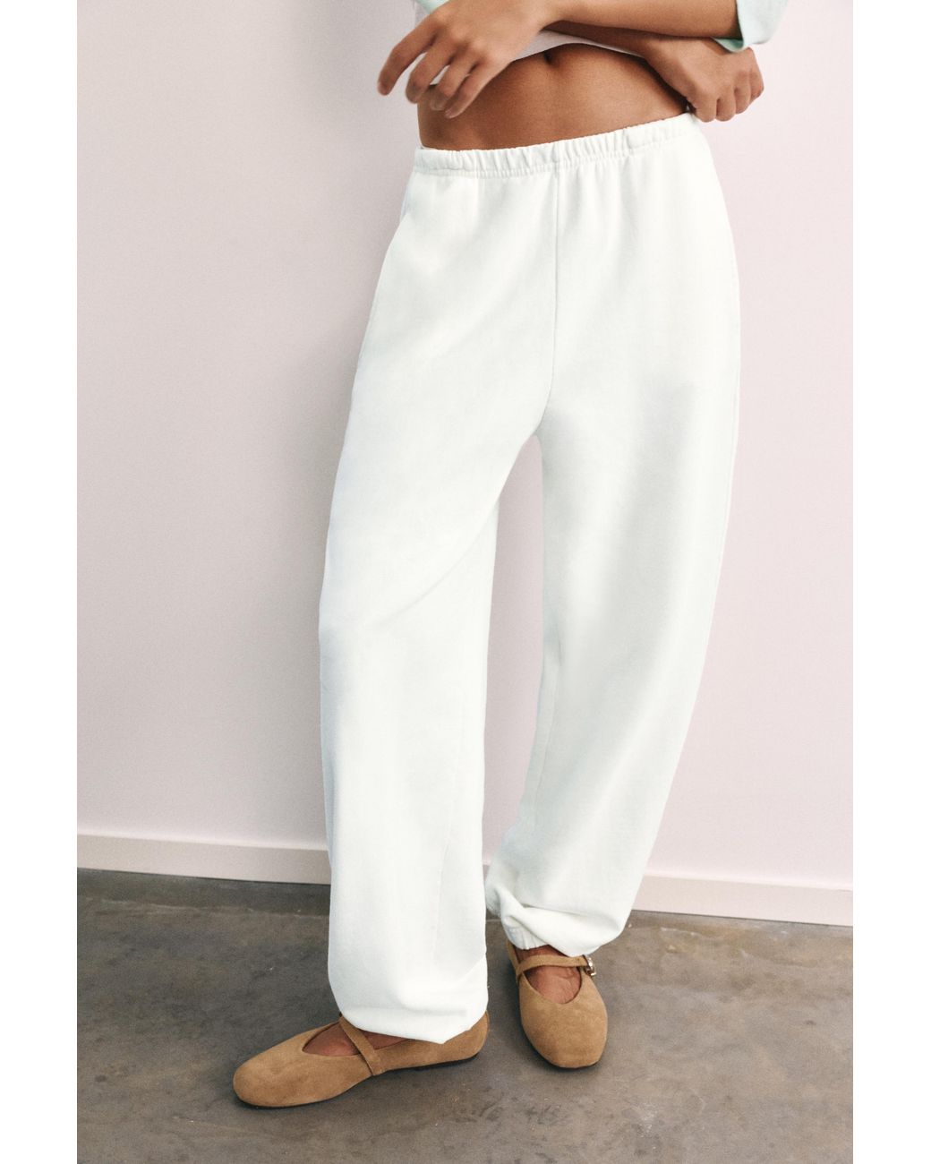 Pull&Bear White Basic Joggers