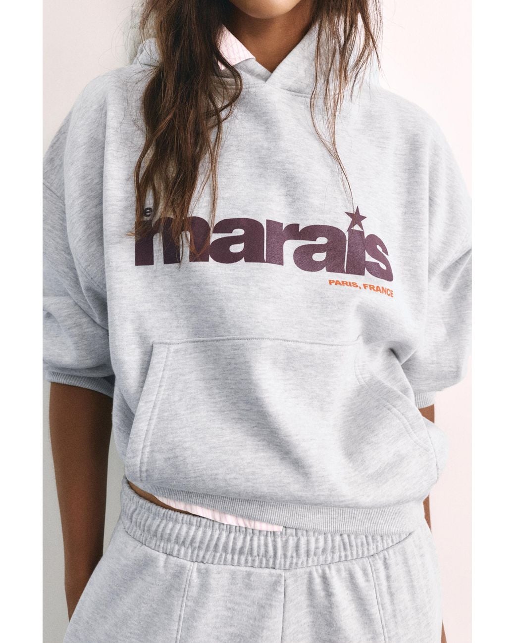 Pull&Bear White Star Graphic Hoodie