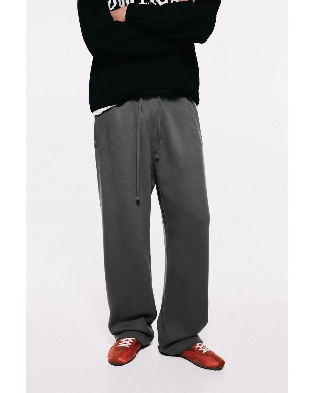 Pull&Bear Gray Basic Baggy Tracksuit Trousers for men