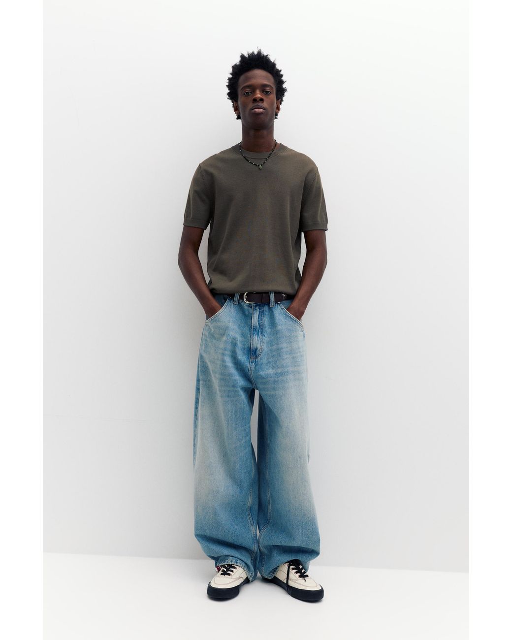 Pull À Manches Courtes Pull&Bear pour homme en coloris Green