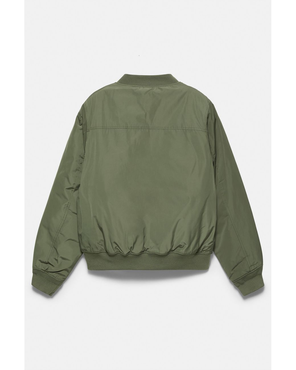 Pull&Bear Green Padded Bomber Jacket for men