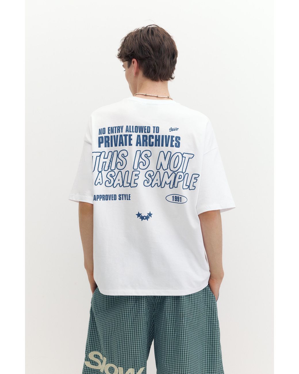 Pull&Bear Blue Stwd Private Archives Graphic T-Shirt for men