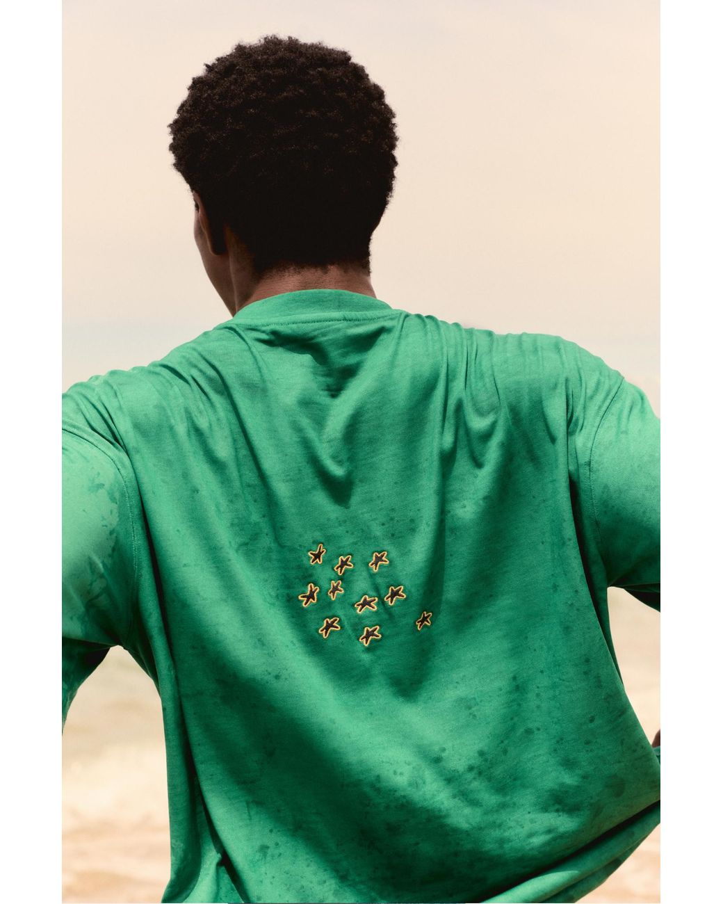Pull&Bear Green Stwd Star T-Shirt for men