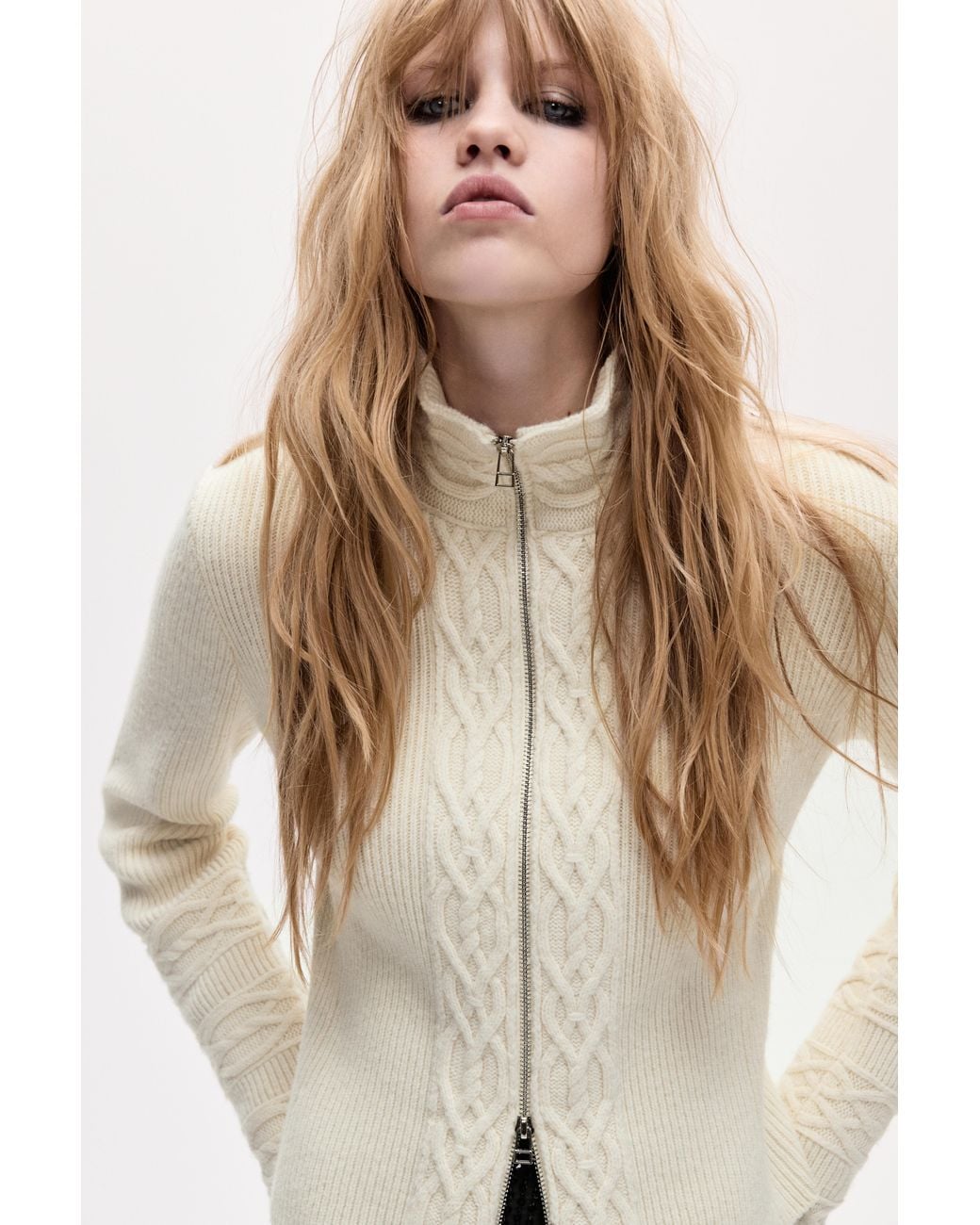 Pull&Bear Natural 100% Wool Cardigan Oscar Ouyang