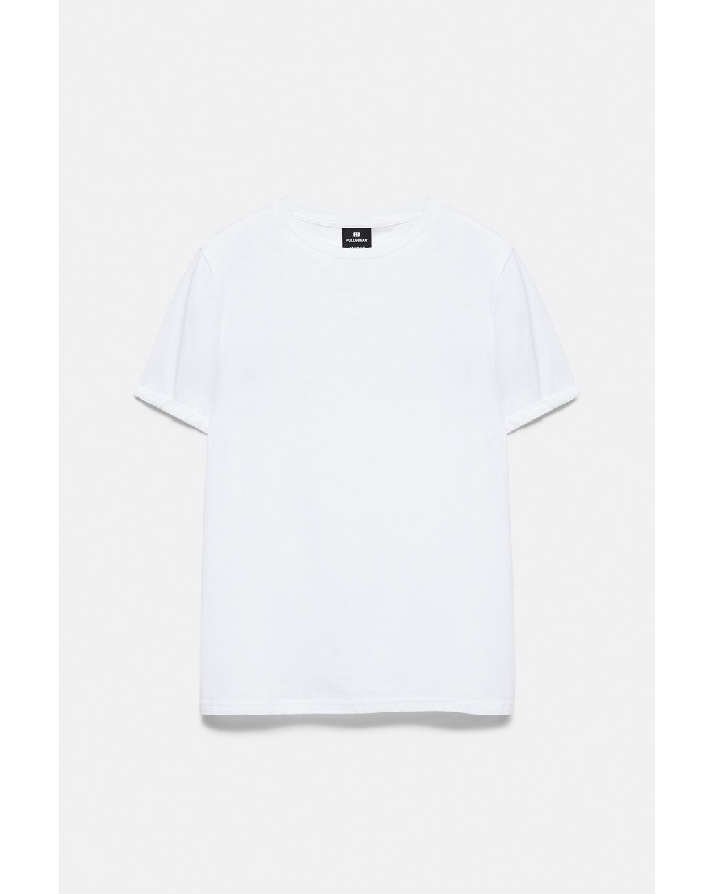 Pull&Bear White Muscle Fit T-Shirt for men