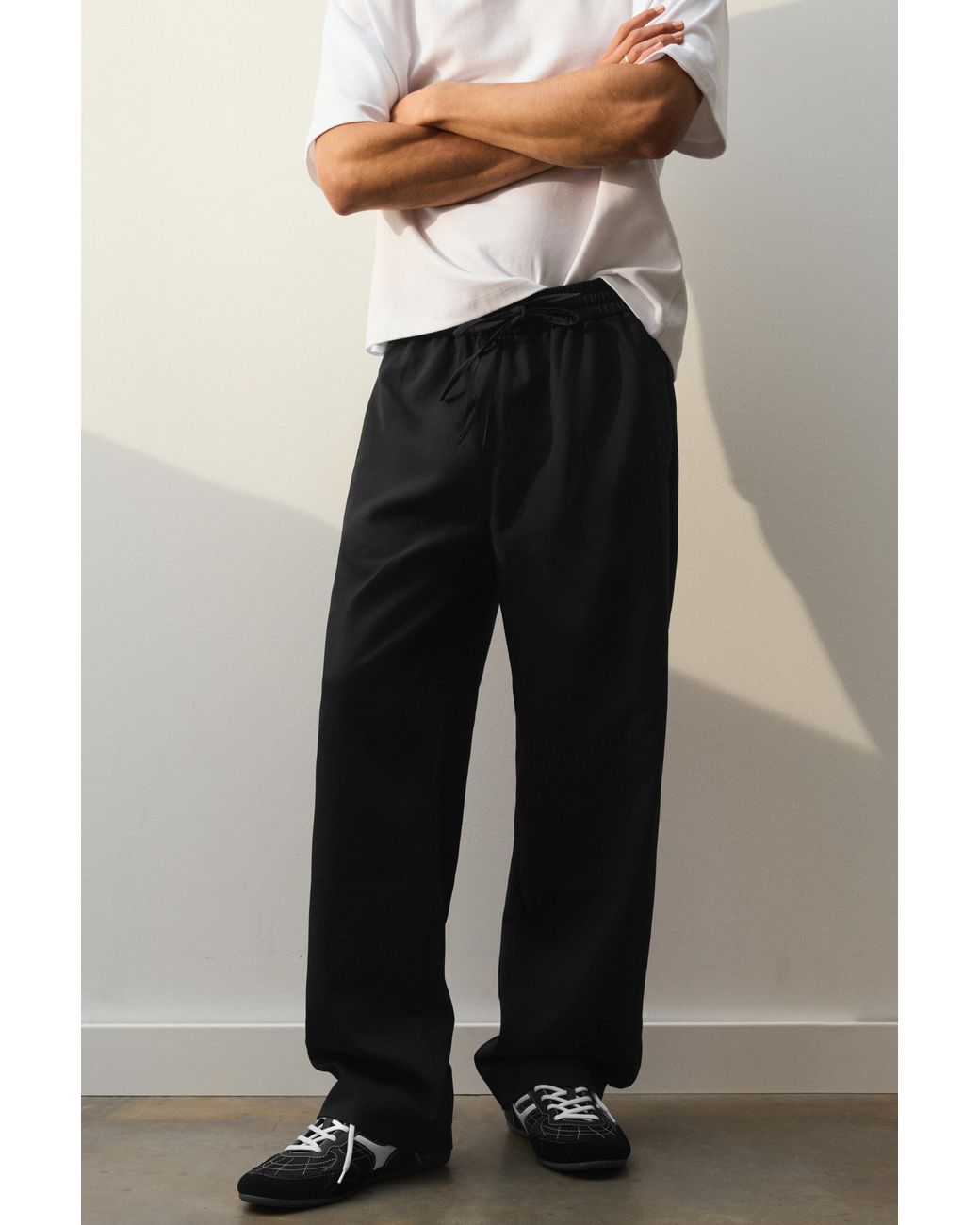 Pull&Bear Black Tailored Joggers for men