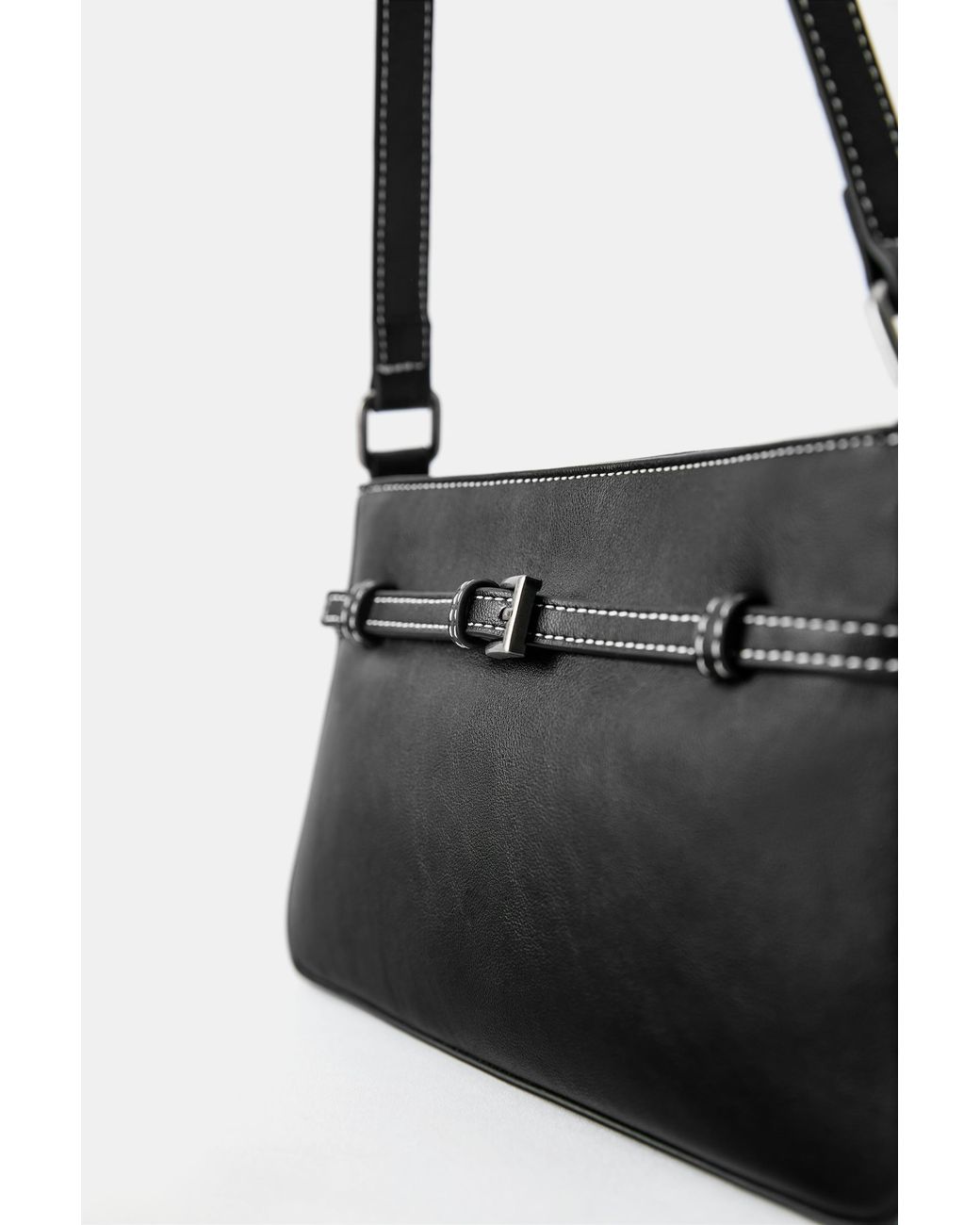 Pull&Bear White Buckle Shoulder Bag
