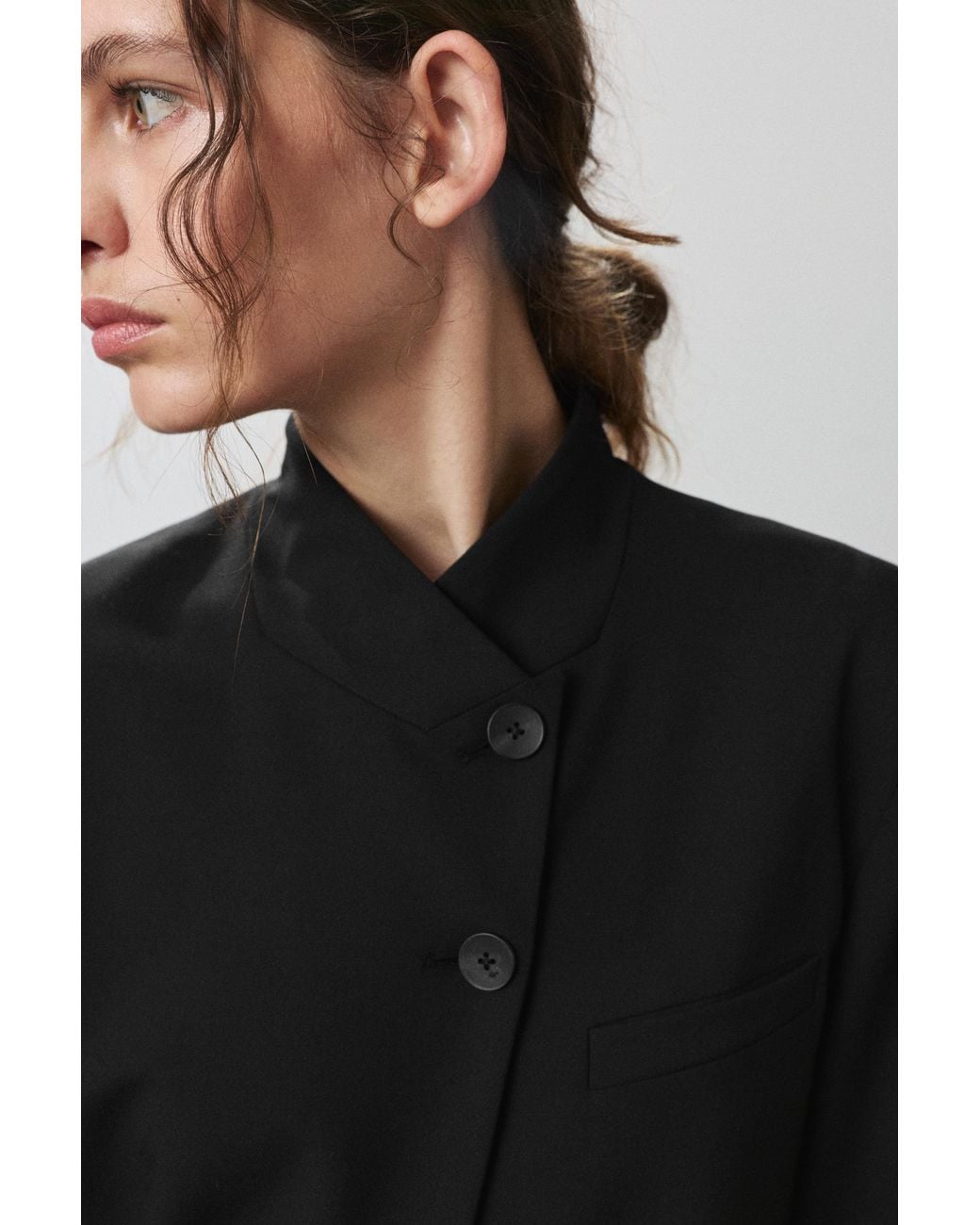 Blazer Nera A Doppiopetto di Pull&Bear in Black
