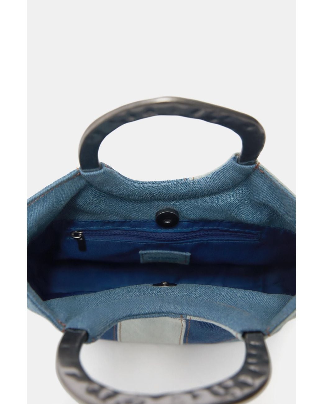 Pull&Bear Blue Patchwork Denim Handbag