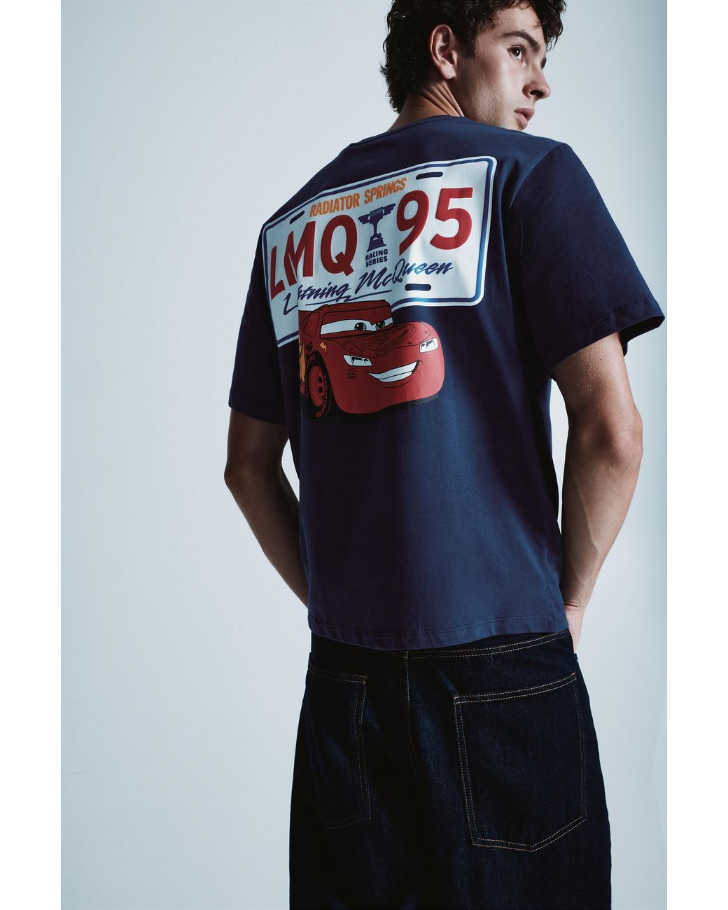 Pull&Bear Blue Cars T-Shirt for men