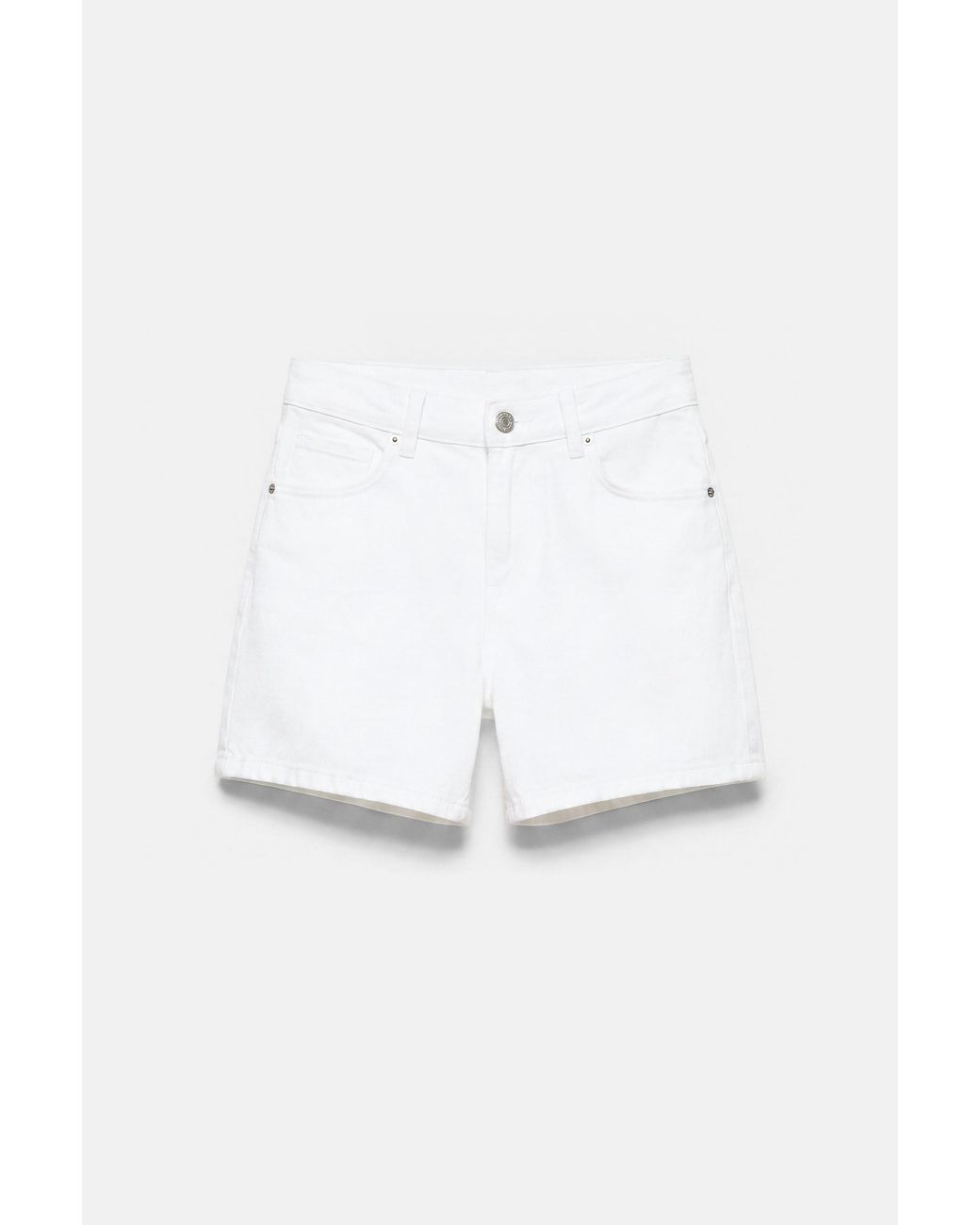 Bermuda Jeans A Vita Media di Pull&Bear in White