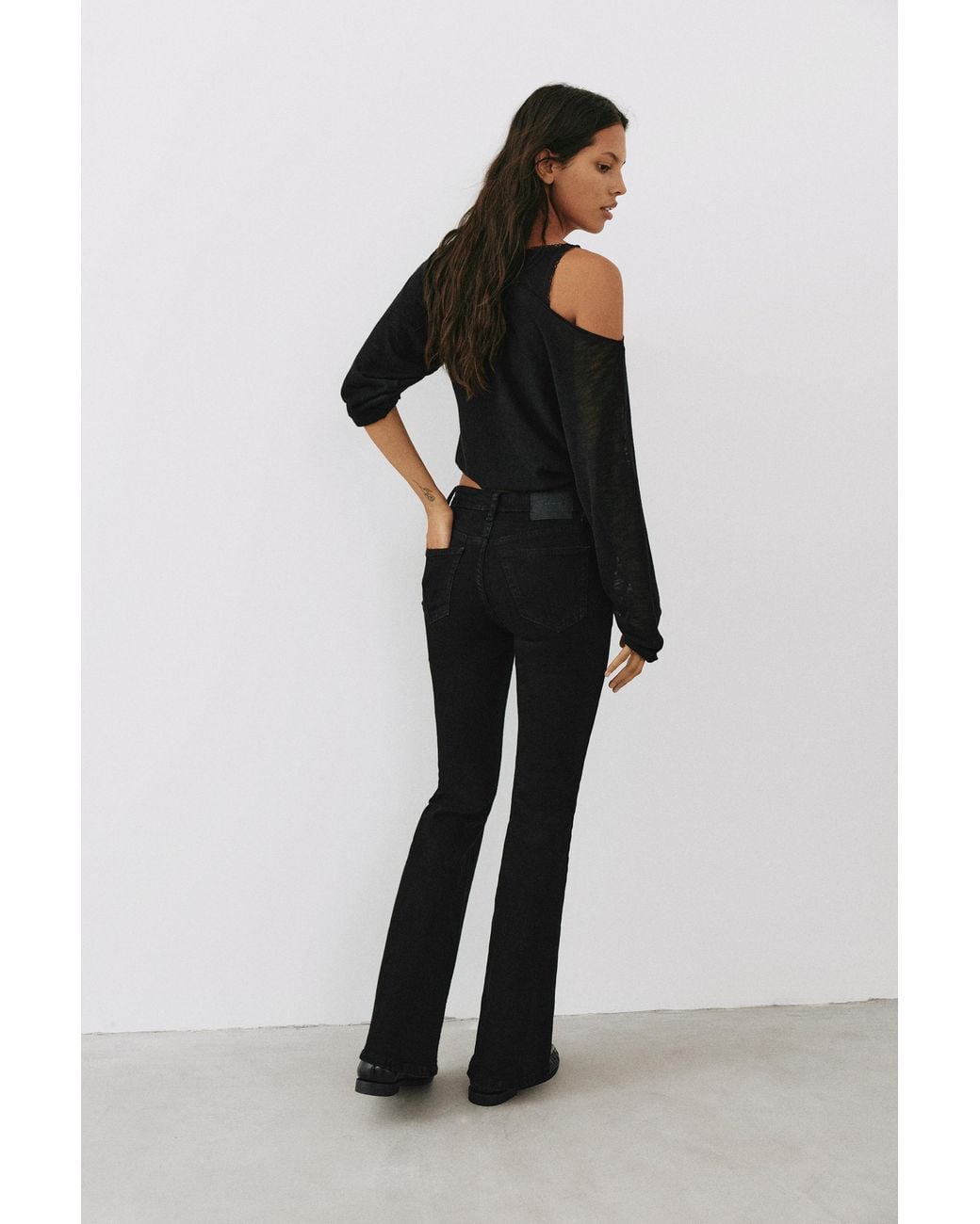 Pull&Bear Black Skinny Flare Jeans